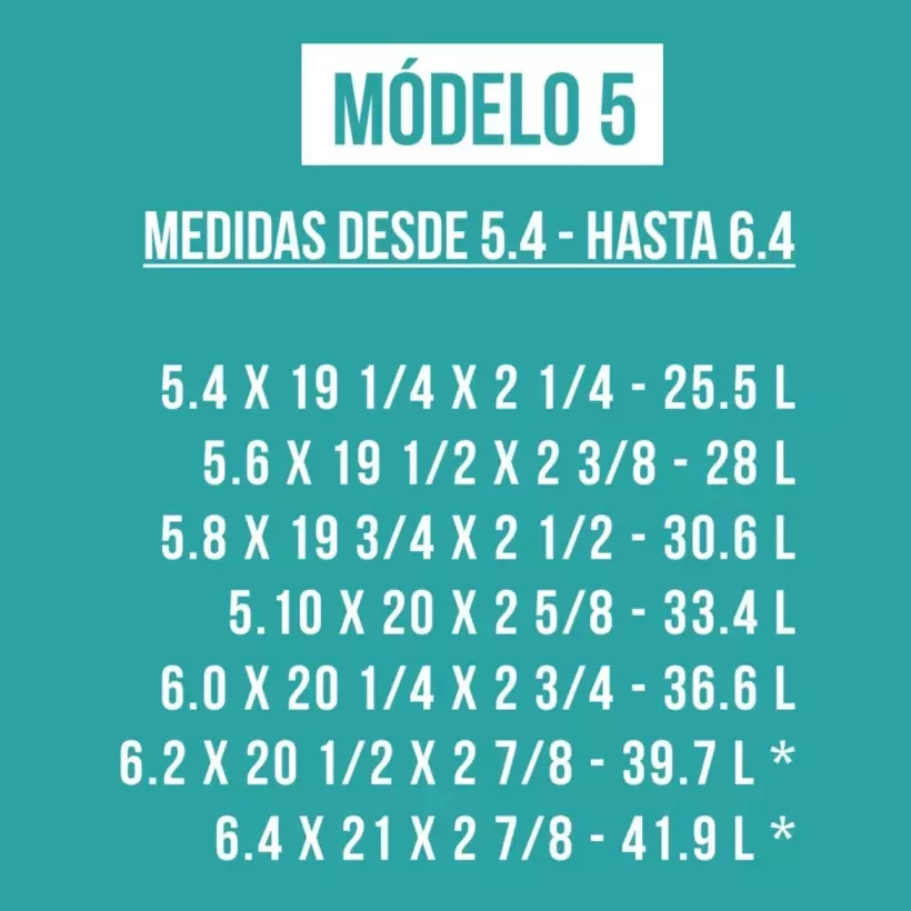 Foam pre shapeado Teccel modelo 5