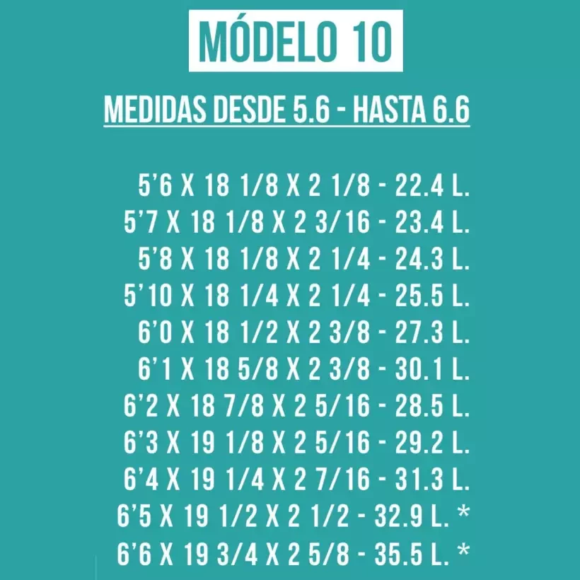 Foam pre shapeado Teccel modell 10