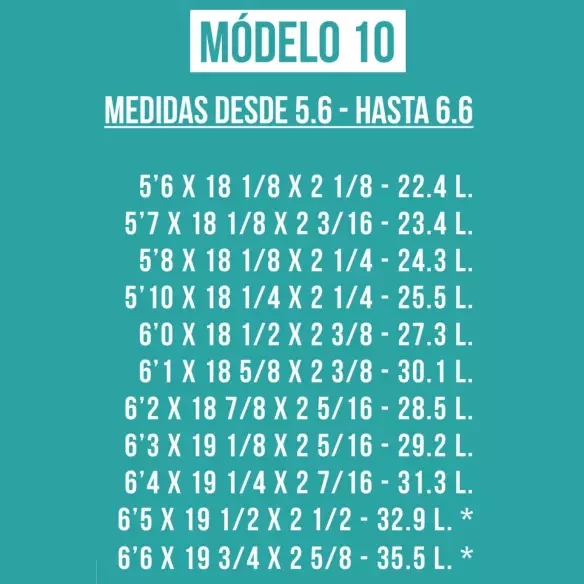 Foam pre shapeado Teccel modelo 10