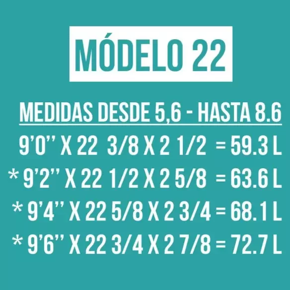 Schuim pre shapeado Teccel model 22