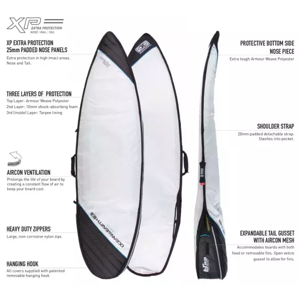 Funda Ocean & Earth Aircon Longboard Black/Red