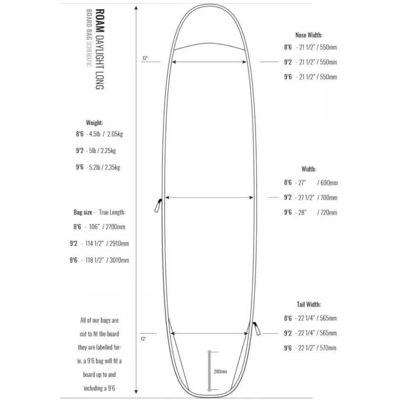 Sacca da surf Roam Daylight Longboard