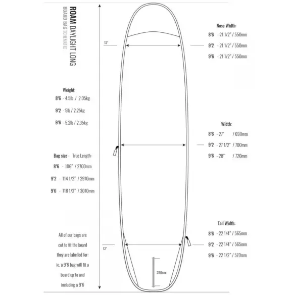 Funda de surf Roam Daylight Longboard