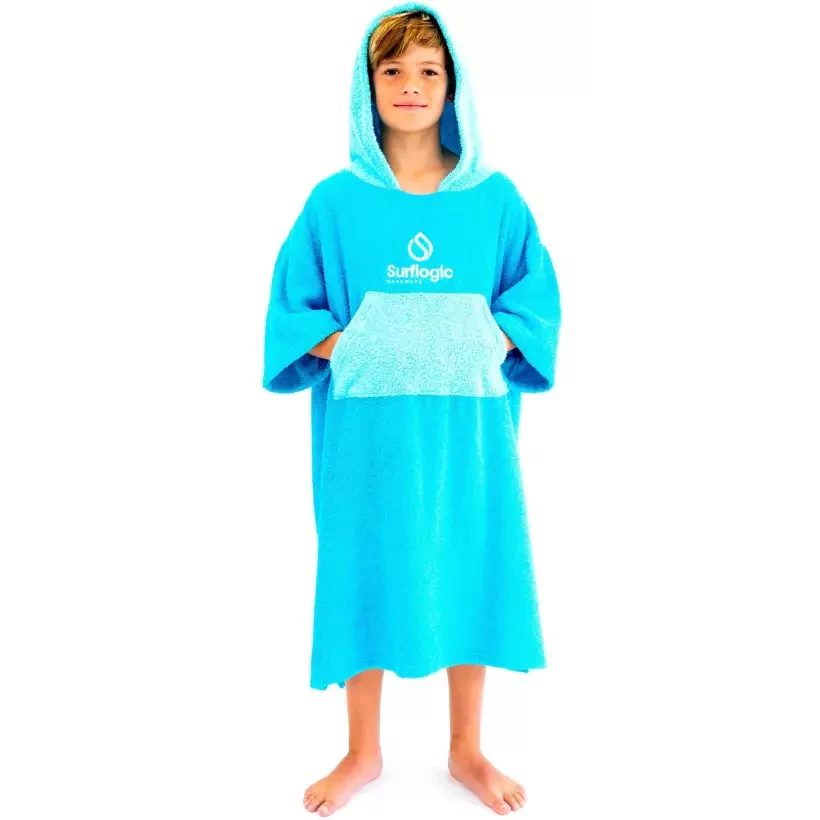 Poncho Junior Surf Logic cyan&turquesa