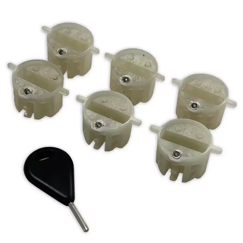 Set van 6 caps van kiel M-Fins Bot