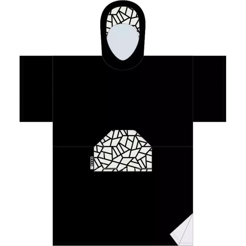 Poncho handdoek Madness Black Mozaic
