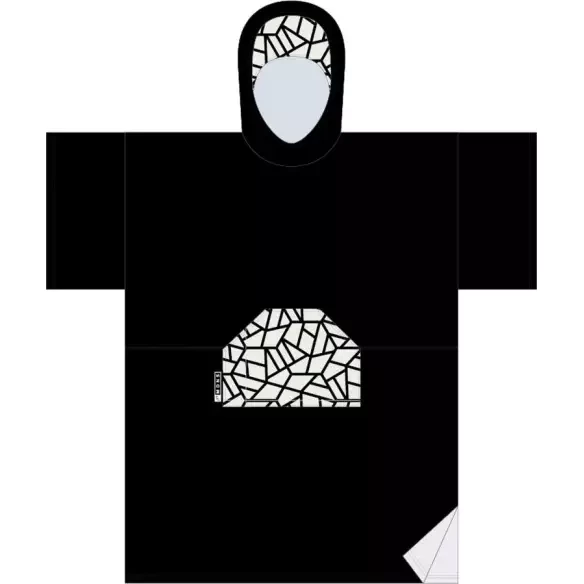 Poncho handtuch Madness Black Mozaic