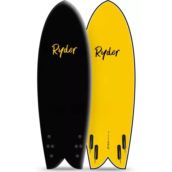 Surfbrett softboard Ryder Retro Fish Black