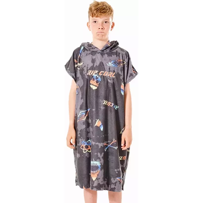 Poncho Rip Curl Print Black Junior