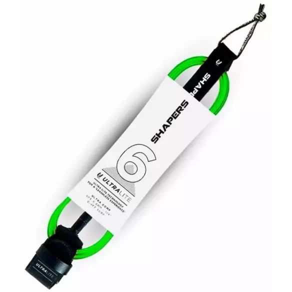 Leash de surf Shapers Ultra Lite Comp Lime