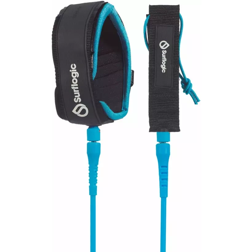Leash de surf SurfLogic Longboard Knee Cyan