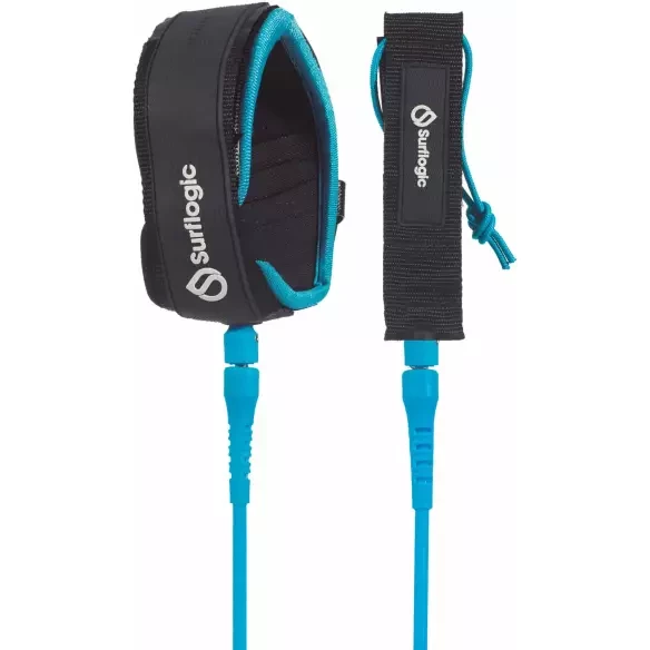 Surf Leash SurfLogic Longboard Knee Cyan