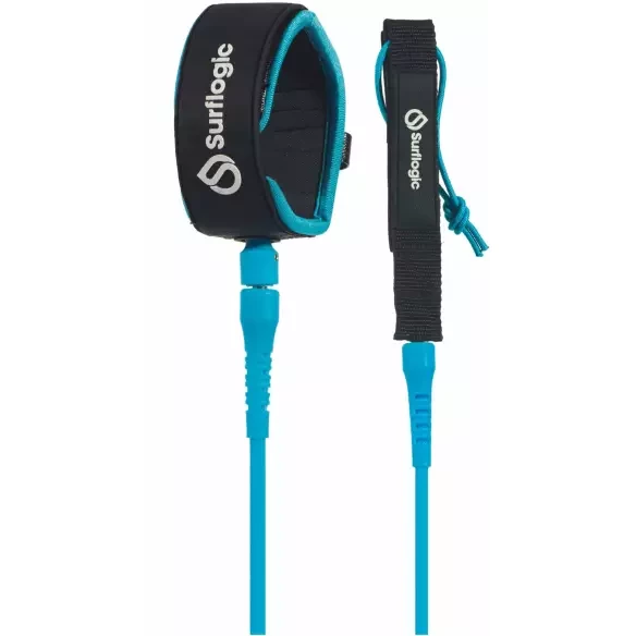Leash da surf SurfLogic Longboard Ankle Cyan