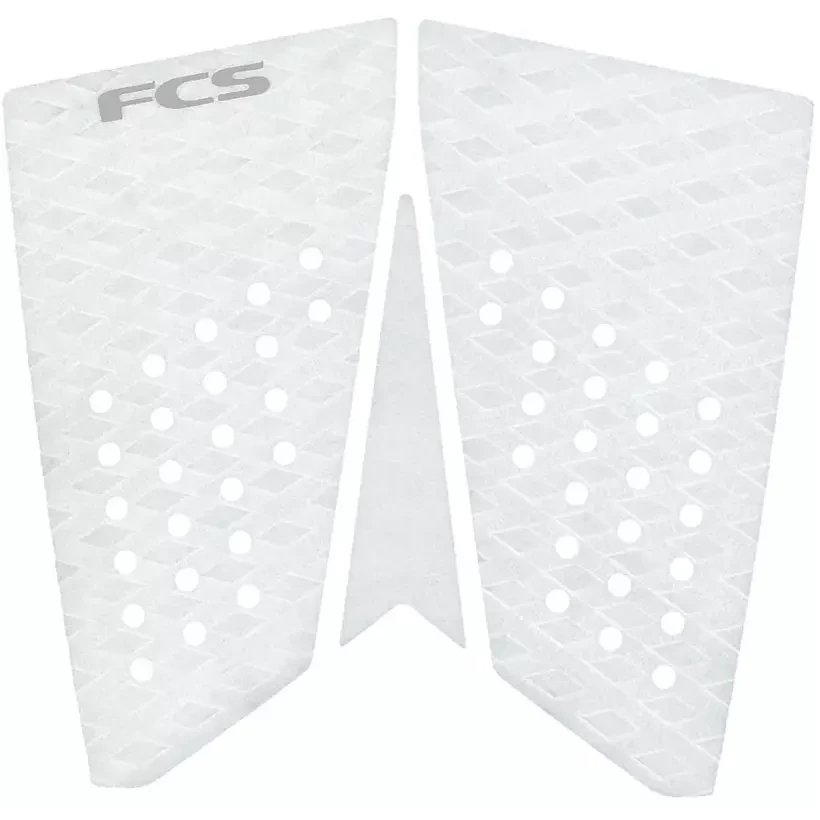 Deck de surf FCS T3 Fish EcoBlend White Cool grey