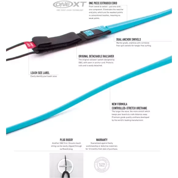 Ocean & Earth One XT Allround/Comp Leash Lime