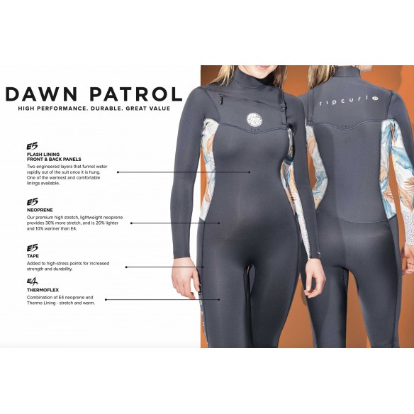 Fato Surf Rip Curl Dawn Patrol 3/2mm Womens BZ Blue/Red