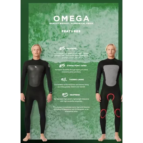 3/2mm Rip Curl Omega Wetsuit Black
