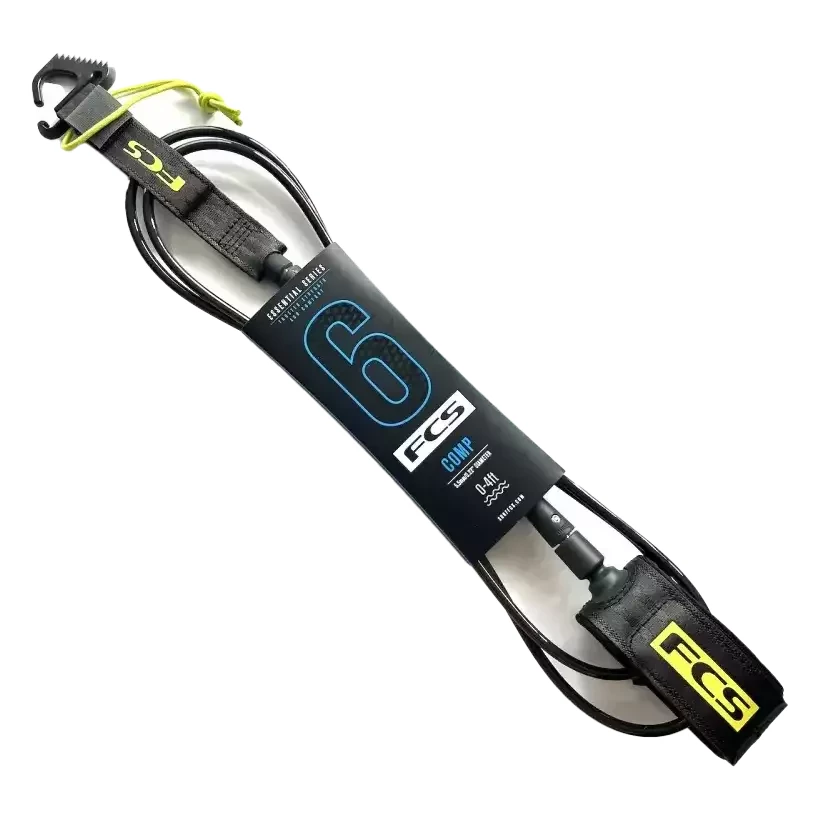 Leash de surf FCS Comp Essential Coal Lime