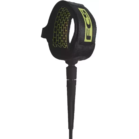 Leash von FCS longboard Coal Lime