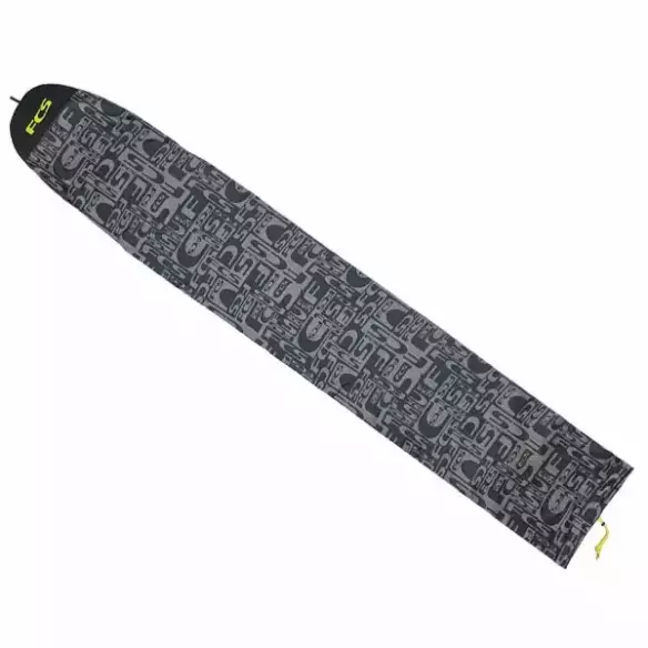 FCS Longboard Stretch Cover Monogram Coal/Lime