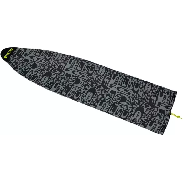 FCS Strech cover Funboard Monogram Coal/Lime