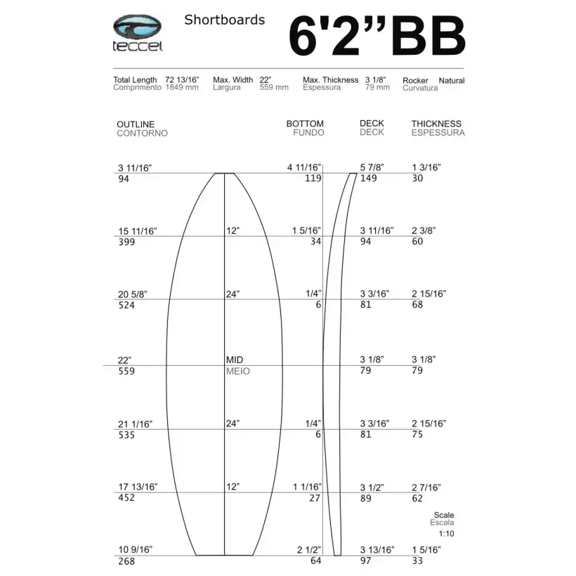 Schuim Teccel Shortboard
