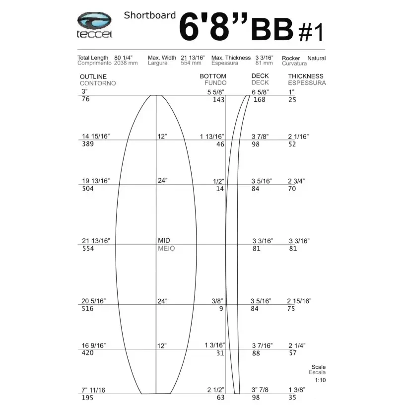 Prancha de foam Teccel Shortboard