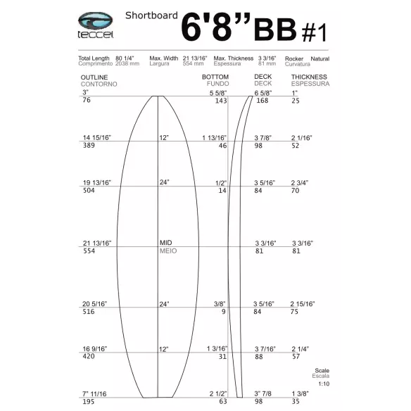 Prancha de foam Teccel Shortboard