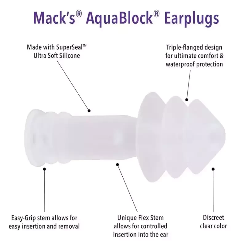 Bouchons d'oreille Mack´s AquaBlock - 2 paires