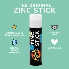 Protector solar Sun Zapper Zinc Stick SPF 50+ White 2