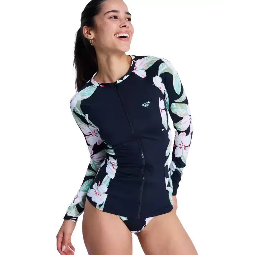 Licra Roxy LS Zip Licra Anthracite Spring Charming