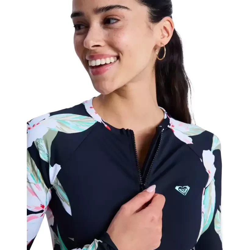 Roxy LS Zip Licra Anthracite Spring Charming