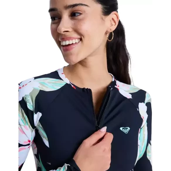 Licra Roxy LS Zip Licra Anthracite Spring Charming