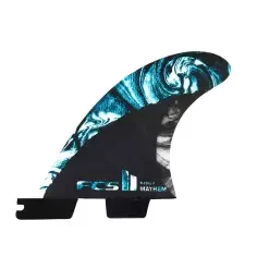Fins FCSII  quad rear PC Reactor Matt Biolos Blue