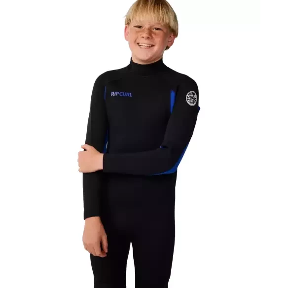 Muta Rip Curl Trad Back Zip 3/2mm per bambini, blu