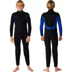 Combinaison Rip Curl Trad Flat Lock Back Zip 3/2 mm pour enfant, bleue