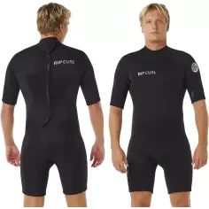 Shorty Rip Curl Trad Flat Lock Back Zip 2/2mm Nero