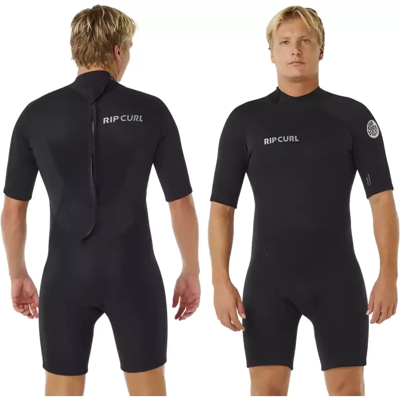 Shorty Rip Curl Trad Flat Lock Back Zip 2/2mm Black