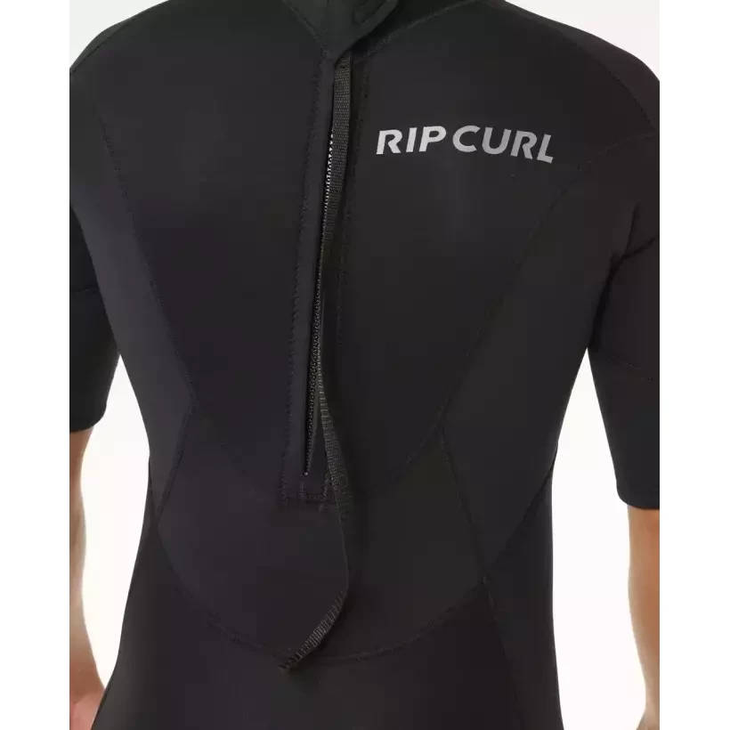 Shorty Rip Curl Trad Flat Lock Back Zip 2/2mm Nero