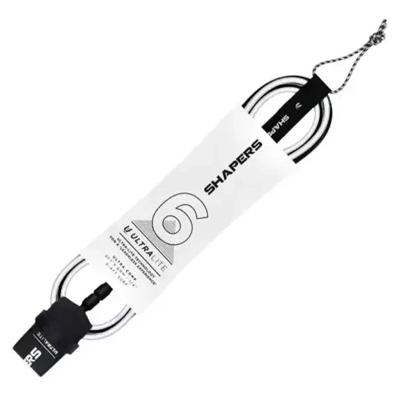 Leash de surf Shapers Ultra Lite Comp Black/White