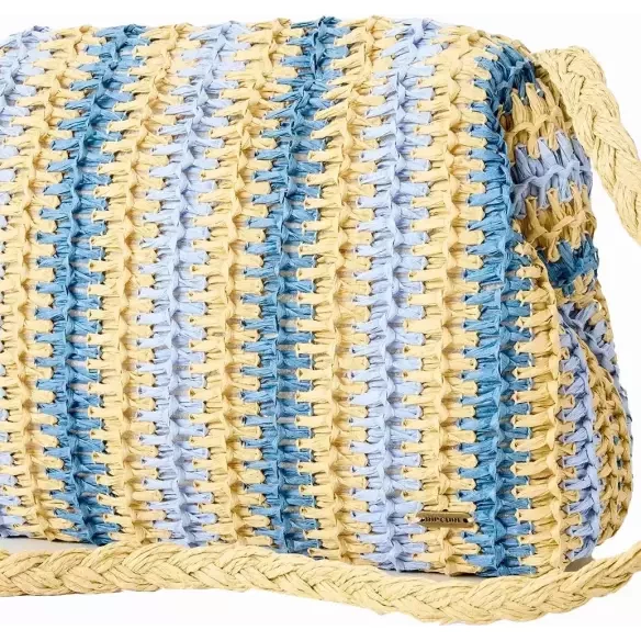 Rip Curl Crochet Framed Clutch Bag Blue/Natural