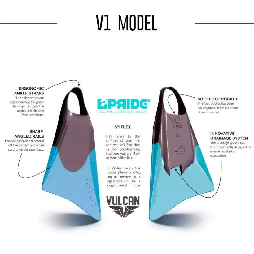 Aletas Pride Vulcan V1 Black/White