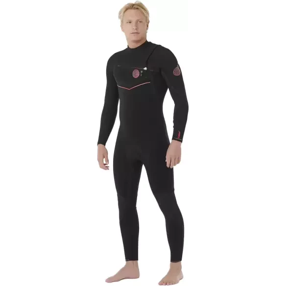 Traje de neopreno Rip Curl Flash-Bomb Fusion Chest-Zip 4/3mm Black