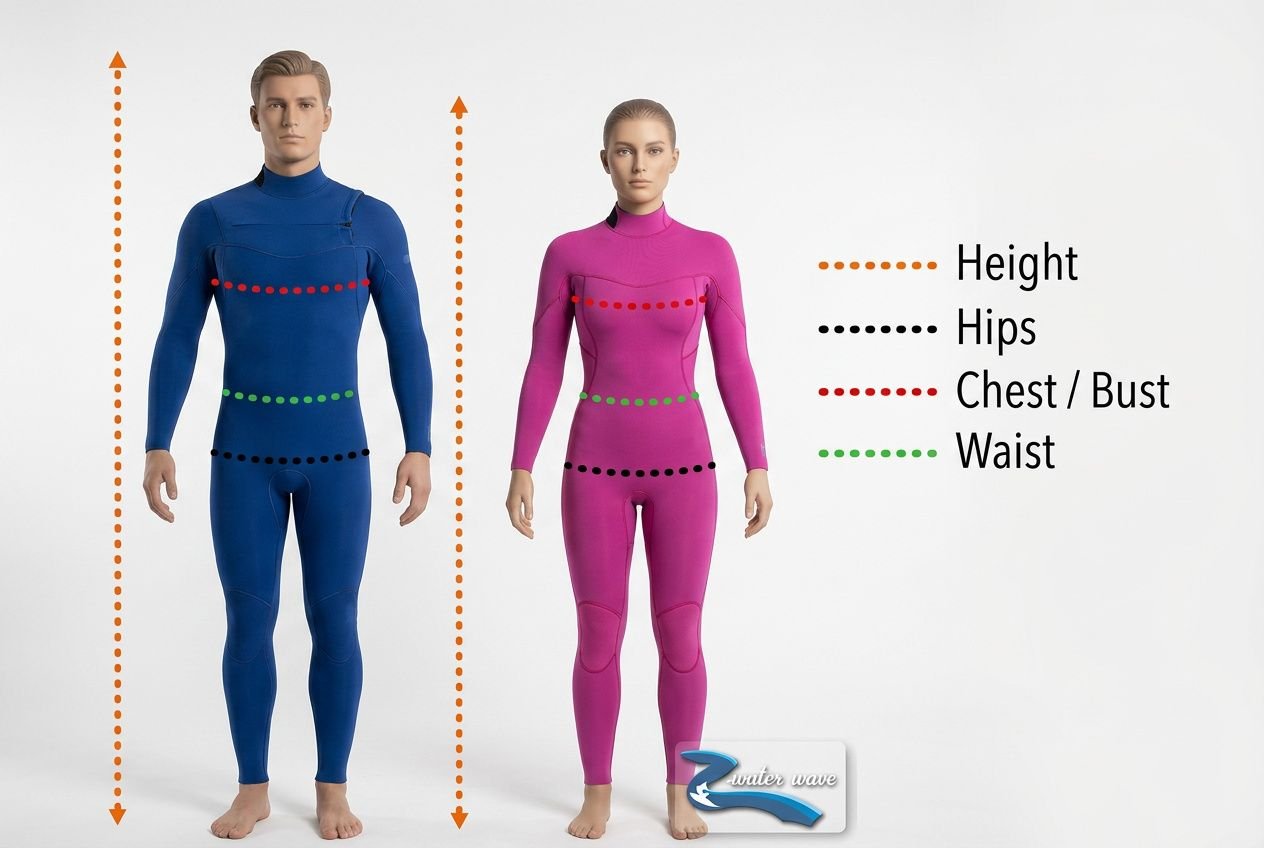 How to measure wetsuit fit: wetsuit size guide